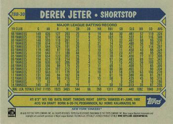 2022 Topps Mini - 1987 Topps Baseball #78B-30 Derek Jeter Back