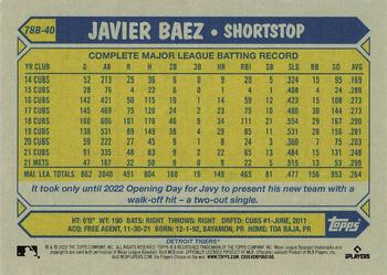 2022 Topps Mini - 1987 Topps Baseball #78B-40 Javier Baez Back