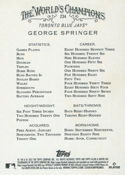 2022 Topps Allen & Ginter - Silver Portrait #234 George Springer Back