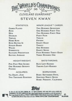 2022 Topps Allen & Ginter - Silver Portrait #245 Steven Kwan Back