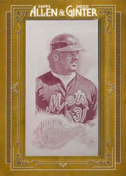 2022 Topps Allen & Ginter - Mini Framed Printing Plate Magenta #147 Mike Piazza Front