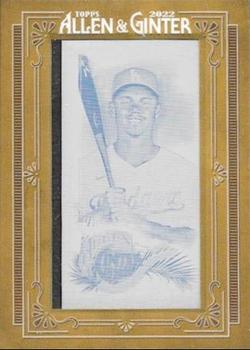 2022 Topps Allen & Ginter - Mini Framed Printing Plate Magenta #180 Will Smith Front