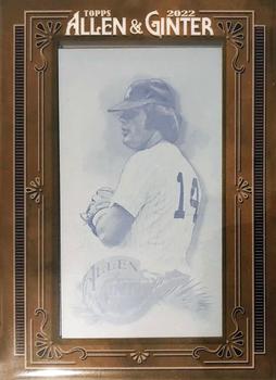 2022 Topps Allen & Ginter - Mini Framed Printing Plate Magenta #344 Lou Piniella Front