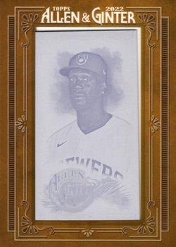 2022 Topps Allen & Ginter - Mini Framed Printing Plate Yellow #105 Andrew McCutchen Front