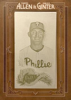 2022 Topps Allen & Ginter - Mini Framed Printing Plate Yellow #232 Jim Thome Front