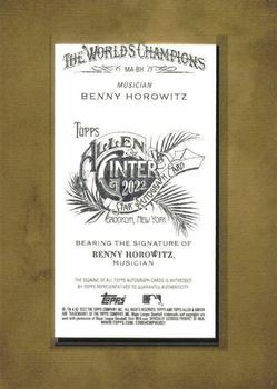 2022 Topps Allen & Ginter - Framed Mini Autographs #MA-BH Benny Horowitz Back
