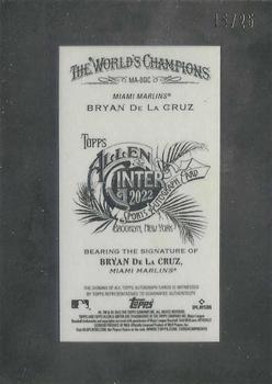 2022 Topps Allen & Ginter - Framed Mini Autographs Black Frame #MA-BDC Bryan De La Cruz Back