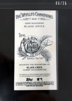2022 Topps Allen & Ginter - Framed Mini Autographs Black Frame #MA-BG Blake Grice Back