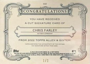 2022 Topps Allen & Ginter - Cut Signatures #CS-CF Chris Farley Back