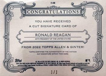 2022 Topps Allen & Ginter - Cut Signatures #CS-RR Ronald Reagan Back