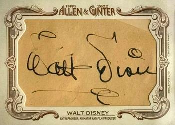 2022 Topps Allen & Ginter - Cut Signatures #CS-WD Walt Disney Front