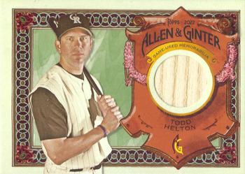 2022 Topps Allen & Ginter - Full-Size Relics A Design #AGRA-THE Todd Helton Front