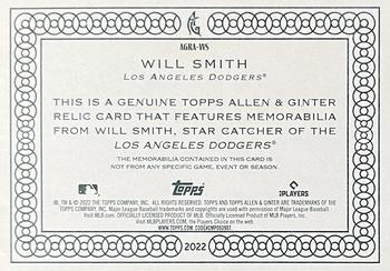 2022 Topps Allen & Ginter - Full-Size Relics A Design #AGRA-WS Will Smith Back