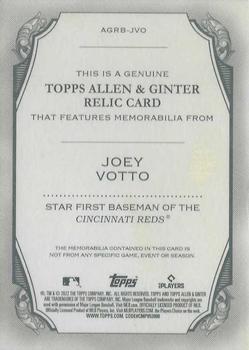 2022 Topps Allen & Ginter - Full-Size Relics B Design #AGRB-JVO Joey Votto Back