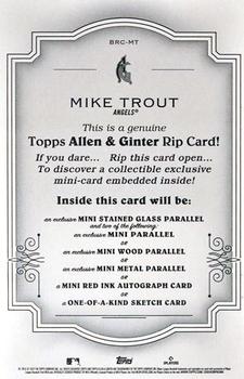 2022 Topps Allen & Ginter - Boxloader Rip Cards #BRC-MT Mike Trout Back