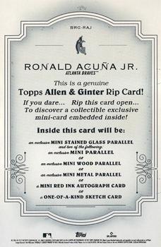 2022 Topps Allen & Ginter - Boxloader Rip Cards #BRC-RAJ Ronald Acuña Jr. Back