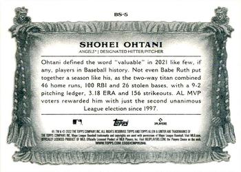 2022 Topps Allen & Ginter - Banner Seasons #BS-5 Shohei Ohtani Back