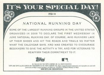 2022 Topps Allen & Ginter - It's Your Special Day! #IYSD-14 National Running Day Back