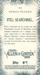 2022 Topps Allen & Ginter - Mini Still Searching #SS-8 Orang Pendek Back