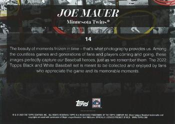 2022 Topps Black & White #14 Joe Mauer Back