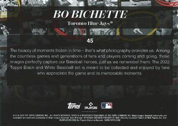 2022 Topps Black & White #45 Bo Bichette Back