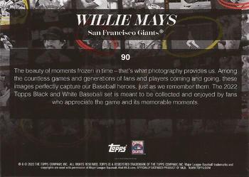 2022 Topps Black & White #90 Willie Mays Back