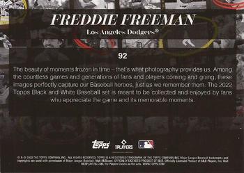 2022 Topps Black & White #92 Freddie Freeman Back