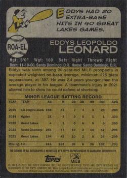 2022 Topps Heritage Minor League - Real One Autographs #ROA-EL Eddys Leonard Back