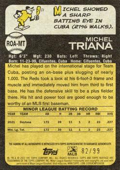 2022 Topps Heritage Minor League - Real One Autographs Blue Border #ROA-MT Michel Triana Back