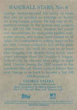 2022 Topps Heritage Minor League - 1973 Topps 1953 Reprint #8 George Valera Back