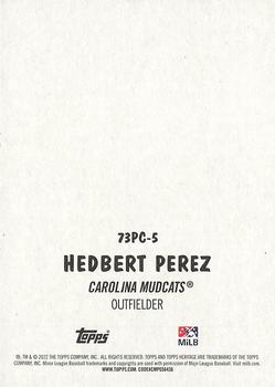 2022 Topps Heritage Minor League - 1973 Topps Pack Cover #73PC-5 Hedbert Perez Back