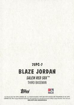 2022 Topps Heritage Minor League - 1973 Topps Pack Cover #73PC-7 Blaze Jordan Back