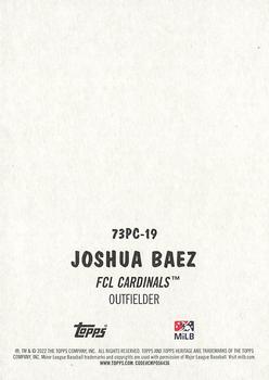2022 Topps Heritage Minor League - 1973 Topps Pack Cover #73PC-19 Joshua Baez Back
