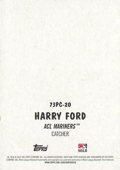 2022 Topps Heritage Minor League - 1973 Topps Pack Cover #73PC-20 Harry Ford Back