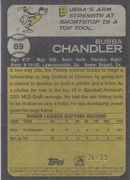 2022 Topps Heritage Minor League - Blue Border #69 Bubba Chandler Back