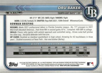 2022 Bowman Chrome - Prospects #BCP-176 Dru Baker Back