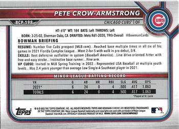 2022 Bowman Chrome - Prospects #BCP-198 Pete Crow-Armstrong Back
