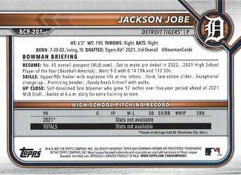 2022 Bowman Chrome - Prospects #BCP-201 Jackson Jobe Back