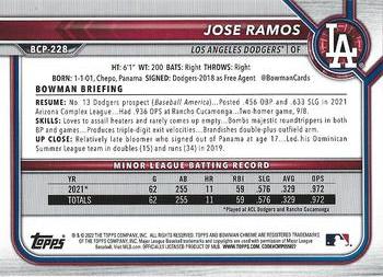 2022 Bowman Chrome - Prospects #BCP-228 Jose Ramos Back