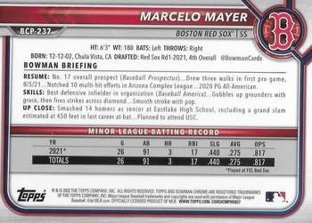 2022 Bowman Chrome - Prospects #BCP-237 Marcelo Mayer Back