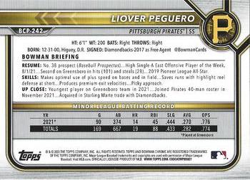 2022 Bowman Chrome - Prospects #BCP-242 Liover Peguero Back