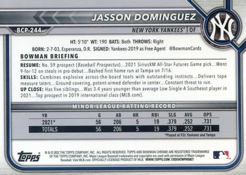 2022 Bowman Chrome - Prospects #BCP-244 Jasson Dominguez Back