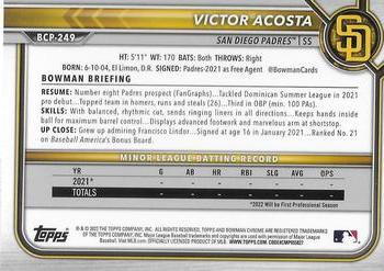 2022 Bowman Chrome - Prospects #BCP-249 Victor Acosta Back