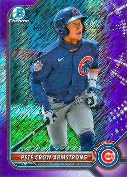 2022 Bowman Chrome - Prospects Purple Shimmer Refractor #BCP-198 Pete Crow-Armstrong Front