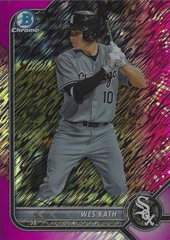 2022 Bowman Chrome - Prospects Fuchsia/Pink Shimmer Refractor #BCP-204 Wes Kath Front