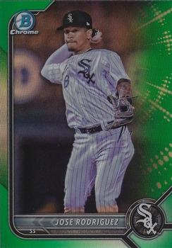 2022 Bowman Chrome - Prospects Green Refractor #BCP-185 Jose Rodriguez Front