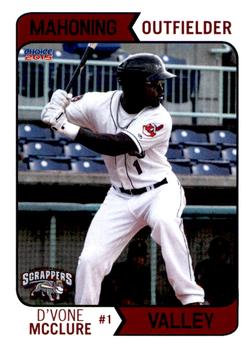 2015 Choice Mahoning Valley Scrappers #15 D'Vone McClure Front