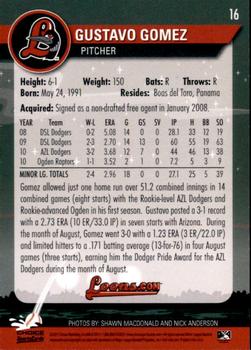 2011 Choice Great Lakes Loons #16 Gustavo Gomez Back