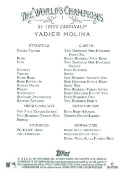 2022 Topps Allen & Ginter X #1 Yadier Molina Back