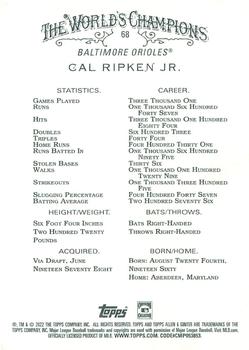 2022 Topps Allen & Ginter X #68 Cal Ripken Jr. Back